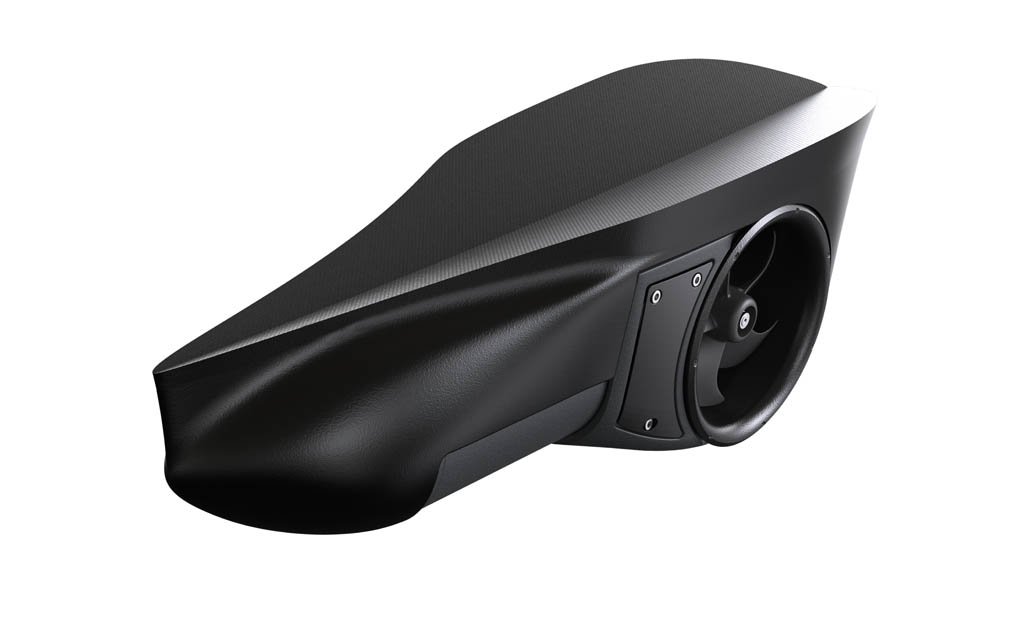 Side-Power SX external marine thruster with hydropod for bow installation